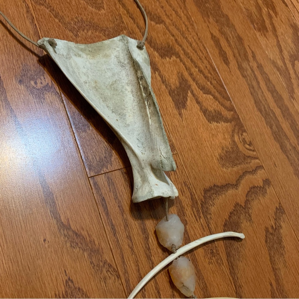 Bone Necklace Crystal Breastplate Tribal Warrior Medicine Goddess Costume - Picture 4 of 6